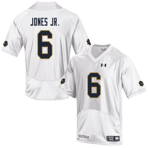 Notre Dame Fighting Irish Men's Tony Jones Jr. #6 White Under Armour Authentic Stitched Big & Tall College NCAA Football Jersey EFW6699WC